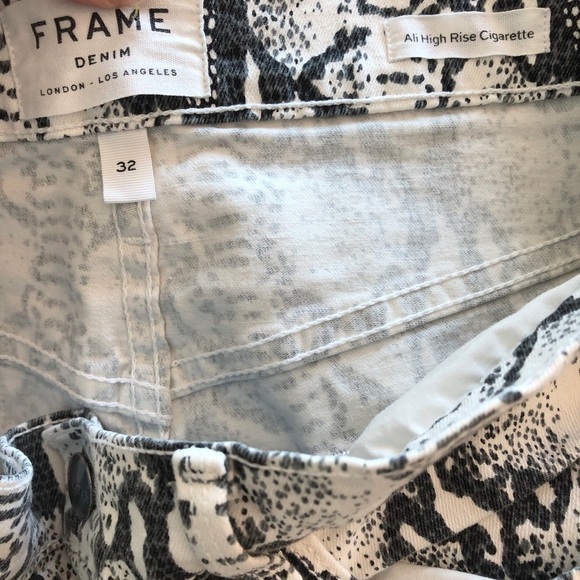 Frame All High Rise Cigarette Python Print Jeans - Picture 10 of 16